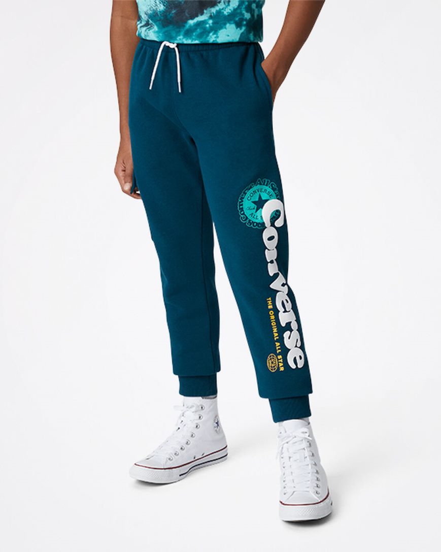 Pantalones Converse Into The Wild Fleece Cargo Niño Azules | PE 802P7E